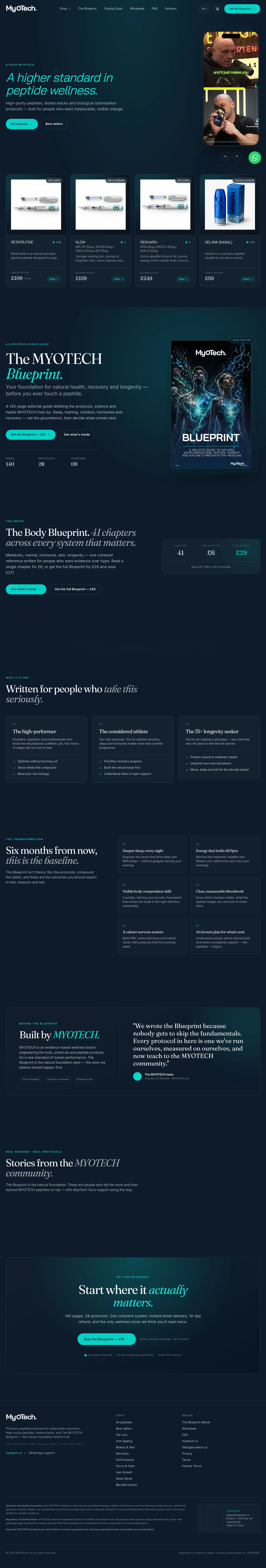 Designul website-ului Myotech